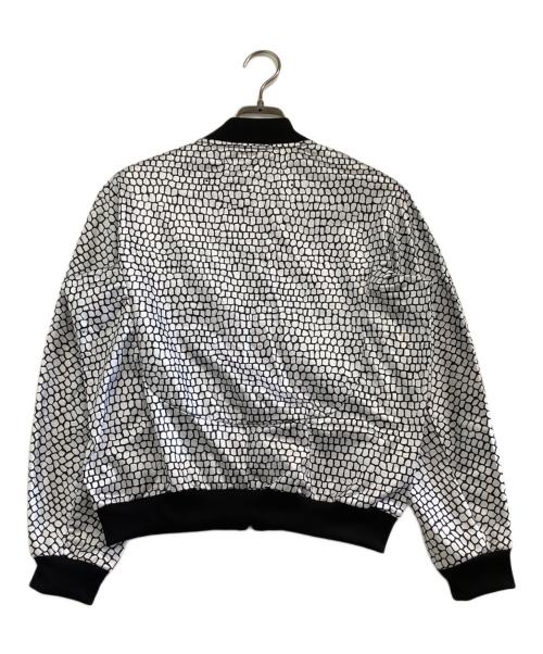 adidas（アディダス）adidas (アディダス) ジャケット　総柄 ブラック×ホワイト サイズ:Mの古着・服飾アイテム