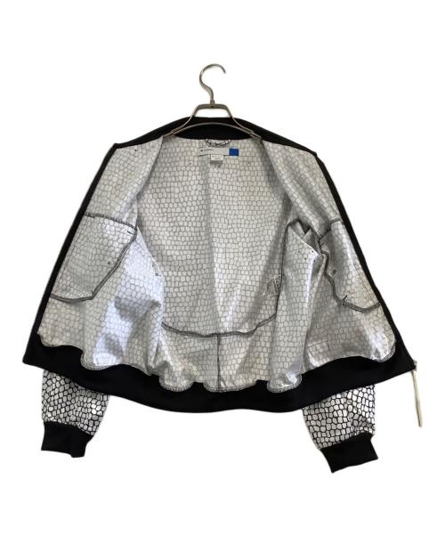 adidas（アディダス）adidas (アディダス) ジャケット　総柄 ブラック×ホワイト サイズ:Mの古着・服飾アイテム