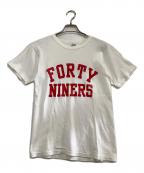 Championチャンピオン）の古着「半袖Tシャツ　FORTY NINERS」｜レッド×ホワイト