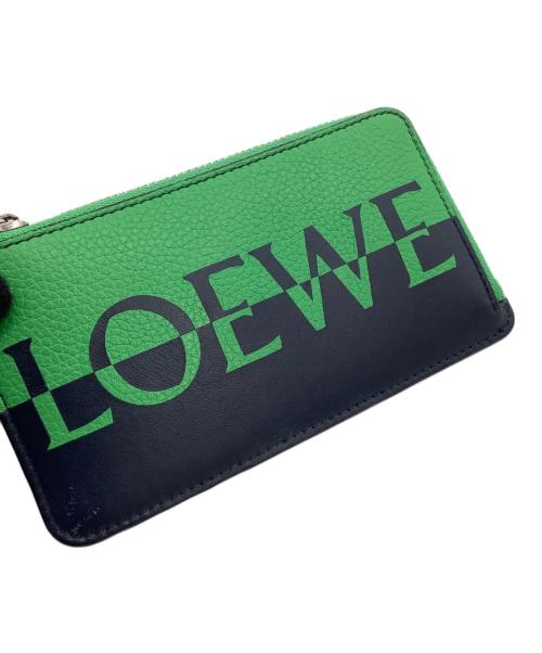 LOEWE（ロエベ）LOEWE (ロエベ) カードケース フラグメントケース グリーン×ネイビーの古着・服飾アイテム