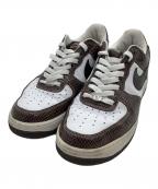 NIKEナイキ）の古着「ローカットスニーカー　Nike AIR FORCE 1 茶蛇」｜ホワイト×ブラウン