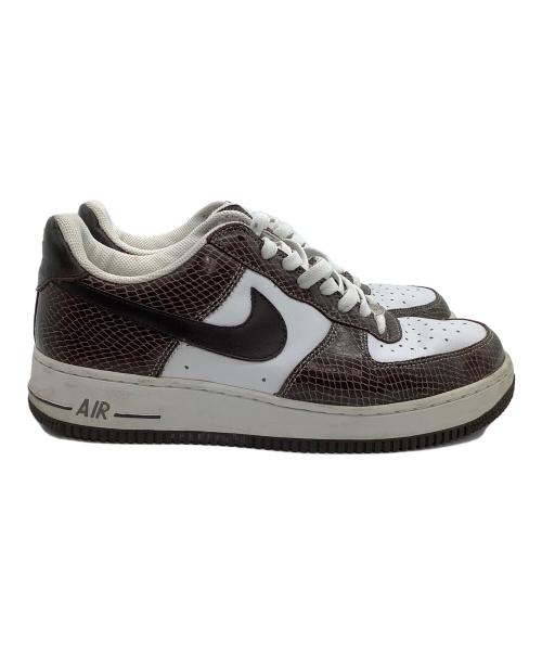 NIKE（ナイキ）NIKE (ナイキ) ローカットスニーカー　Nike AIR FORCE 1 茶蛇 ホワイト×ブラウン サイズ:27の古着・服飾アイテム