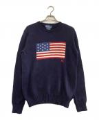 POLO RALPH LAURENポロ・ラルフローレン）の古着「厚手ニット　星条旗」｜ネイビー