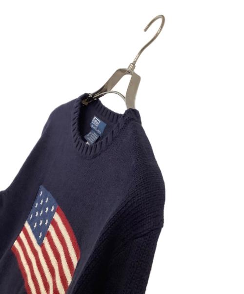 POLO RALPH LAUREN（ポロ・ラルフローレン）POLO RALPH LAUREN (ポロ・ラルフローレン) 厚手ニット　星条旗 ネイビー サイズ:XSの古着・服飾アイテム