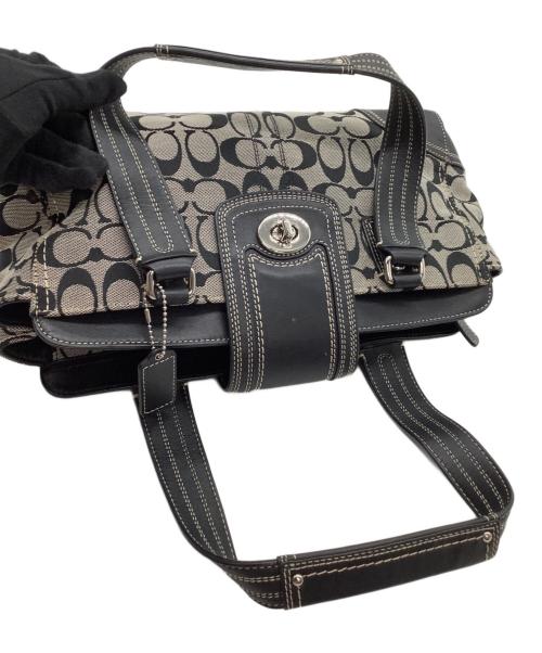 COACH（コーチ）COACH (コーチ) バッグ シグネチャー グレー×ブラックの古着・服飾アイテム