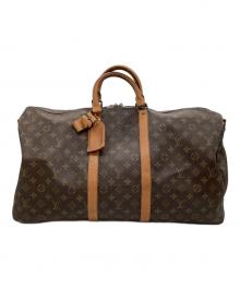 LOUIS VUITTON（ルイ ヴィトン）の古着「ボストンバッグ　モノグラム　キーポル・バンドリエール55」｜ブラウン