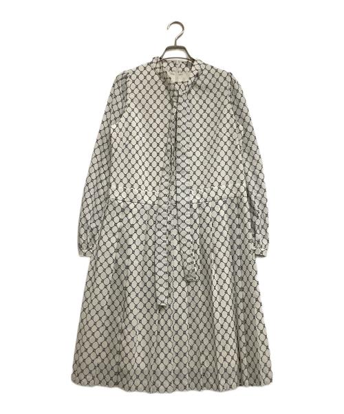 BLUE LABEL CRESTBRIDGE（ブルーレーベルクレストブリッジ）BLUE LABEL CRESTBRIDGE (ブルーレーベルクレストブリッジ) 長袖ワンピース ホワイト サイズ:38の古着・服飾アイテム