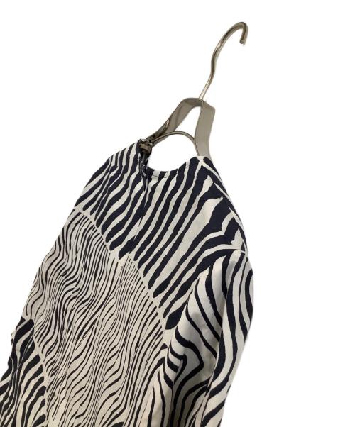 marimekko（マリメッコ）marimekko (マリメッコ) 半袖ワンピース ホワイト×ネイビー サイズ:38の古着・服飾アイテム