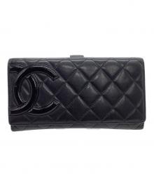 CHANEL（シャネル）の古着「長財布　カンボン」｜ブラック×ピンク