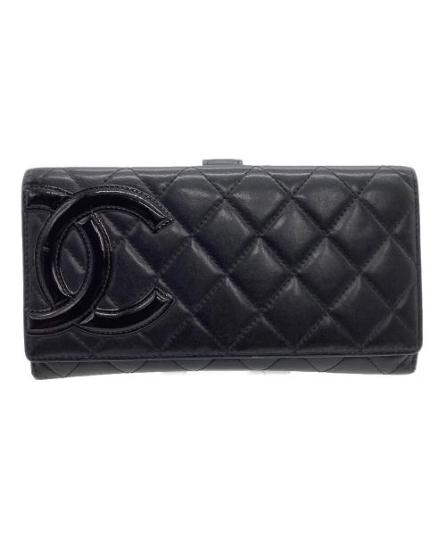 CHANEL（シャネル）CHANEL (シャネル) 長財布　カンボン ブラック×ピンクの古着・服飾アイテム