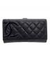 CHANEL（シャネル）の古着「長財布　カンボン」｜ブラック×ピンク