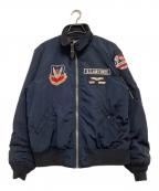 AVIREXアヴィレックス）の古着「スタジャン」｜ネイビー