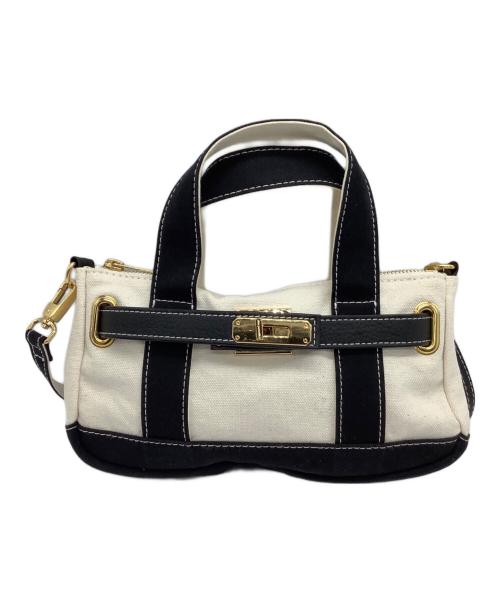 SITA PARANTICA（シータパランティカ）SITA PARANTICA (シータパランティカ) 2WAYバッグ TOTE POUCH 2way ベージュ×ブラックの古着・服飾アイテム