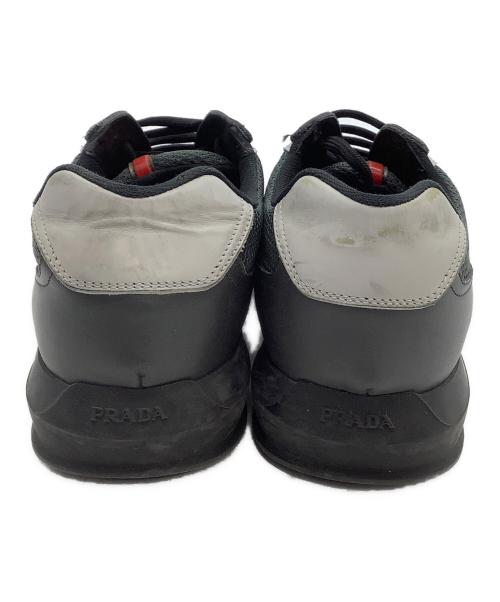 PRADA（プラダ）PRADA (プラダ) レザースニーカー ブラック サイズ:71/2の古着・服飾アイテム