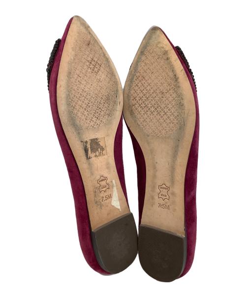 TORY BURCH（トリーバーチ）TORY BURCH (トリーバーチ) フラットパンプス ボルドー サイズ:7.5の古着・服飾アイテム