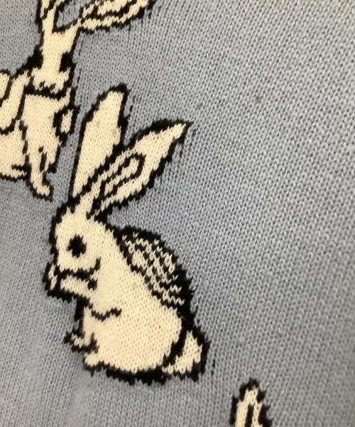 PRADA（プラダ）PRADA (プラダ) 厚手ニット　17AW　ウサギ柄 ブルー サイズ:38の古着・服飾アイテム