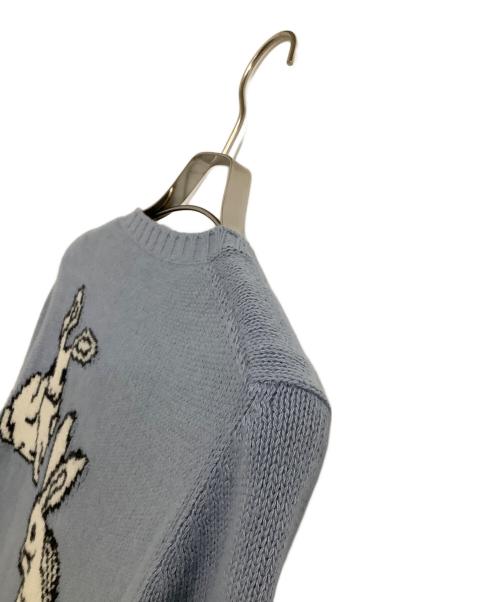 PRADA（プラダ）PRADA (プラダ) 厚手ニット　17AW　ウサギ柄 ブルー サイズ:38の古着・服飾アイテム