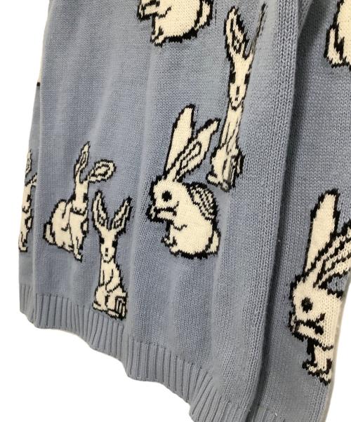 PRADA（プラダ）PRADA (プラダ) 厚手ニット　17AW　ウサギ柄 ブルー サイズ:38の古着・服飾アイテム