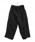 Yohji Yamamoto pour hommeヨウジヤマモト プールオム）の古着「リネンパンツ　21SS」｜ブラック