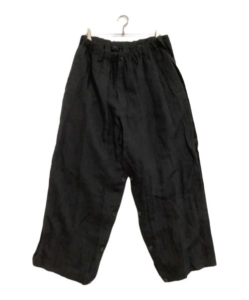 Yohji Yamamoto pour homme（ヨウジヤマモト プールオム）Yohji Yamamoto pour homme (ヨウジヤマモト プールオム) リネンパンツ　21SS ブラック サイズ:3の古着・服飾アイテム