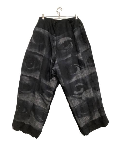 Yohji Yamamoto pour homme（ヨウジヤマモト プールオム）Yohji Yamamoto pour homme (ヨウジヤマモト プールオム) リネンパンツ　21SS ブラック サイズ:3の古着・服飾アイテム