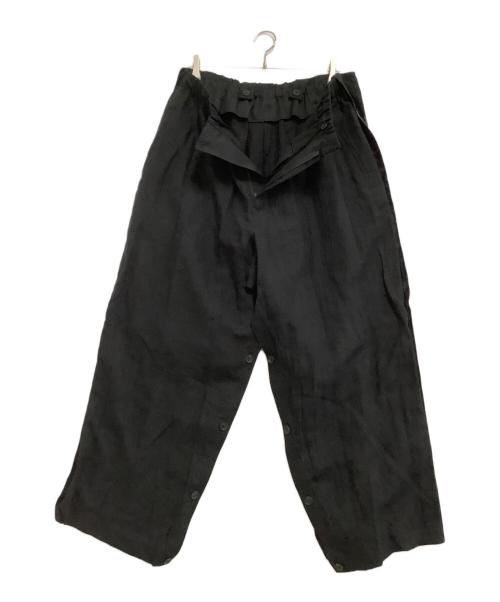 Yohji Yamamoto pour homme（ヨウジヤマモト プールオム）Yohji Yamamoto pour homme (ヨウジヤマモト プールオム) リネンパンツ　21SS ブラック サイズ:3の古着・服飾アイテム