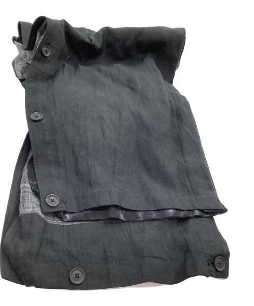 Yohji Yamamoto pour homme（ヨウジヤマモト プールオム）Yohji Yamamoto pour homme (ヨウジヤマモト プールオム) リネンパンツ　21SS ブラック サイズ:3の古着・服飾アイテム