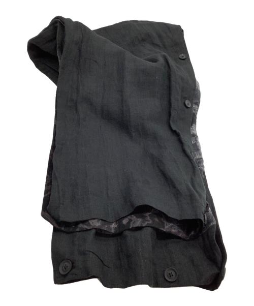 Yohji Yamamoto pour homme（ヨウジヤマモト プールオム）Yohji Yamamoto pour homme (ヨウジヤマモト プールオム) リネンパンツ　21SS ブラック サイズ:3の古着・服飾アイテム