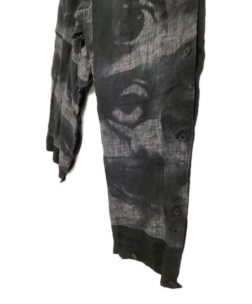 Yohji Yamamoto pour homme（ヨウジヤマモト プールオム）Yohji Yamamoto pour homme (ヨウジヤマモト プールオム) リネンパンツ　21SS ブラック サイズ:3の古着・服飾アイテム