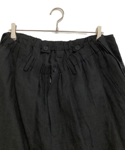 Yohji Yamamoto pour homme（ヨウジヤマモト プールオム）Yohji Yamamoto pour homme (ヨウジヤマモト プールオム) リネンパンツ　21SS ブラック サイズ:3の古着・服飾アイテム