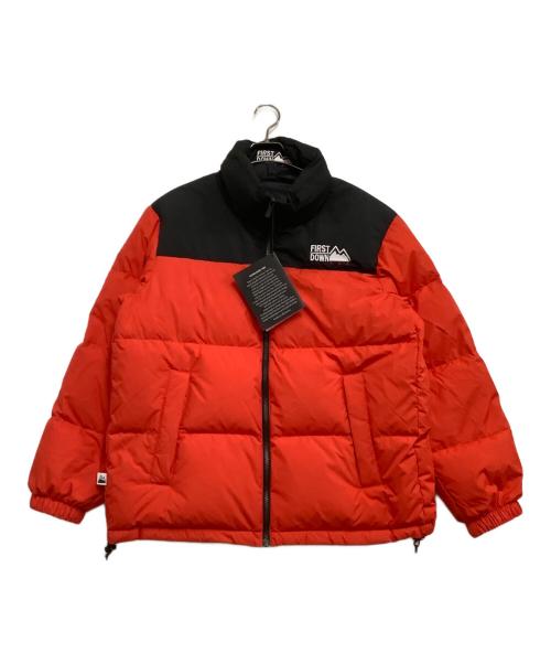 FIRST DOWN（ファーストダウン）FIRST DOWN (ファーストダウン) リバーシブルダウンジャケット レッド×ブラック サイズ:Mの古着・服飾アイテム