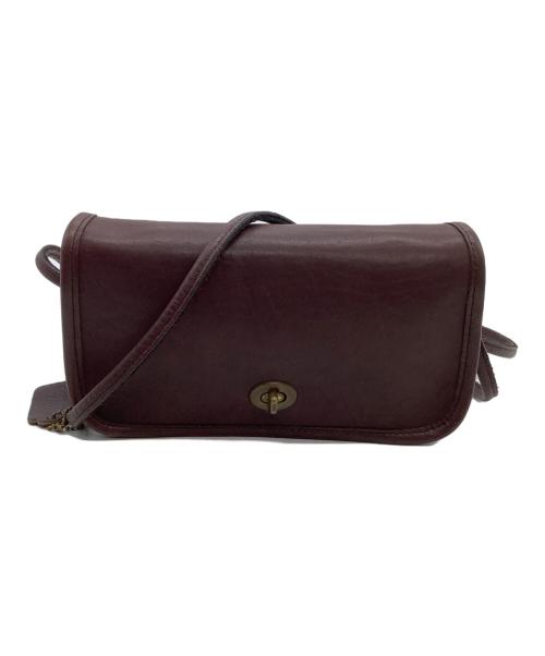 COACH（コーチ）COACH (コーチ) フラップショルダーバッグ　OLD COACH ボルドーの古着・服飾アイテム