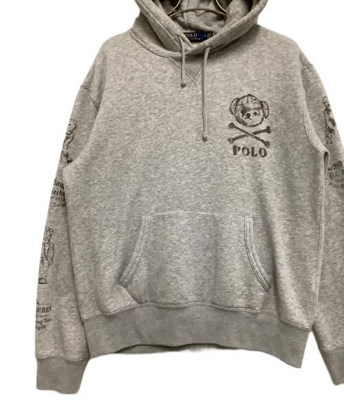 POLO RALPH LAUREN（ポロ・ラルフローレン）POLO RALPH LAUREN (ポロ・ラルフローレン) 裏起毛スウェット　スケッチ グレー サイズ:Mの古着・服飾アイテム