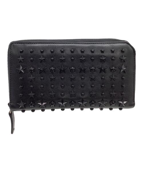 JIMMY CHOO（ジミーチュウ）JIMMY CHOO (ジミーチュウ) ラウンドファスナー財布 ブラックの古着・服飾アイテム