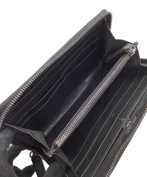 JIMMY CHOO（ジミーチュウ）JIMMY CHOO (ジミーチュウ) ラウンドファスナー財布 ブラックの古着・服飾アイテム