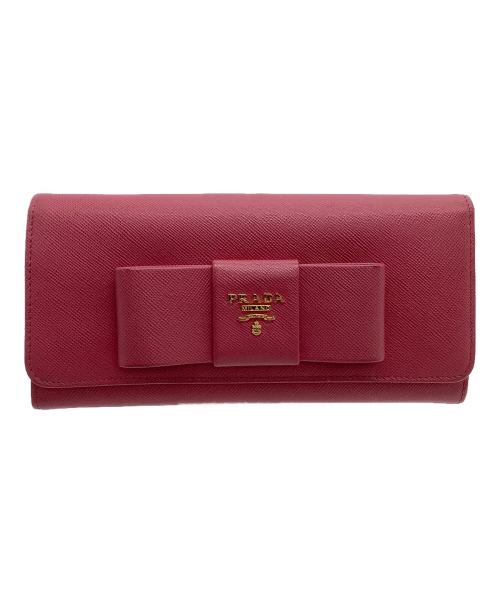 PRADA（プラダ）PRADA (プラダ) 長財布　リボン ピンクの古着・服飾アイテム
