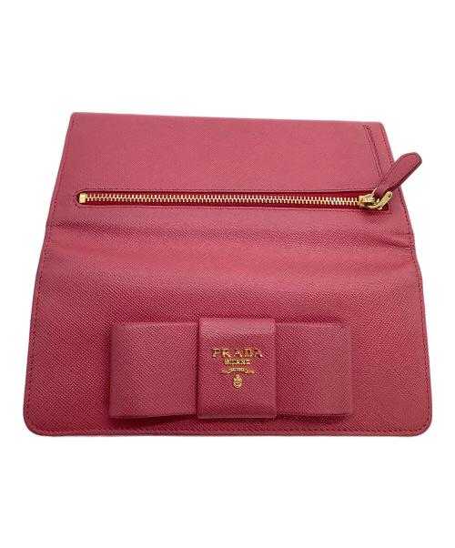PRADA（プラダ）PRADA (プラダ) 長財布　リボン ピンクの古着・服飾アイテム