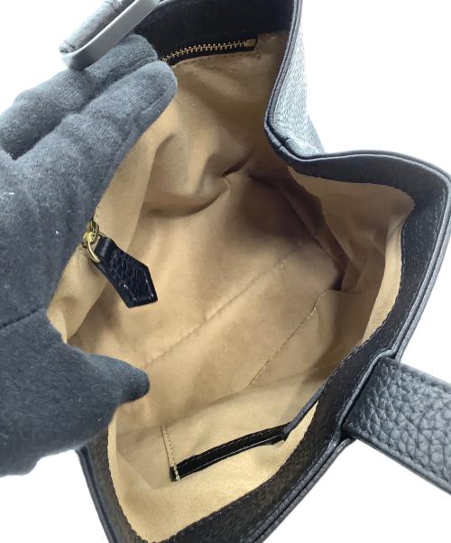 Hush Tug（ハッシュタグ）Hush Tug (ハッシュタグ) レザー巾着バッグ ブラックの古着・服飾アイテム