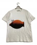 TRADING MUSEUM COMME des GARCONSトレーディングミュージアムコムデギャルソン）の古着「半袖Tシャツ」｜ホワイト×カーキ