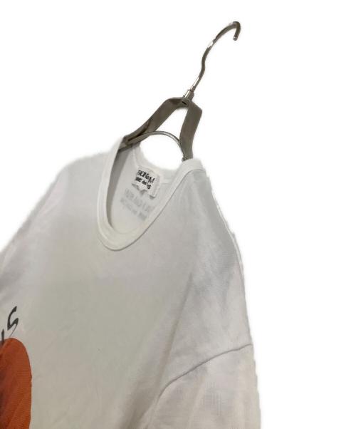TRADING MUSEUM COMME des GARCONS（トレーディングミュージアムコムデギャルソン）TRADING MUSEUM COMME des GARCONS (トレーディングミュージアムコムデギャルソン) 半袖Tシャツ ホワイト×カーキ サイズ:Lの古着・服飾アイテム