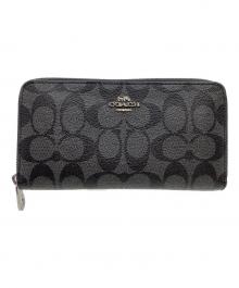 COACH（コーチ）の古着「ロングジップアラウンドウォレット」｜ブラック