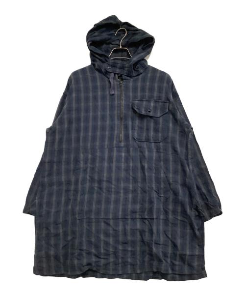 Engineered Garments（エンジニアド ガーメンツ）Engineered Garments (エンジニアド ガーメンツ) 長袖シャツ　チェック　コンボショートカラーシャツ ネイビー×グリーン サイズ:XXSの古着・服飾アイテム
