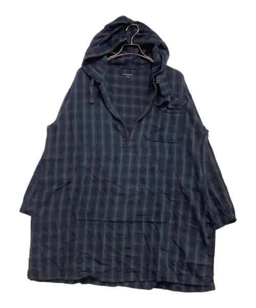 Engineered Garments（エンジニアド ガーメンツ）Engineered Garments (エンジニアド ガーメンツ) 長袖シャツ　チェック　コンボショートカラーシャツ ネイビー×グリーン サイズ:XXSの古着・服飾アイテム