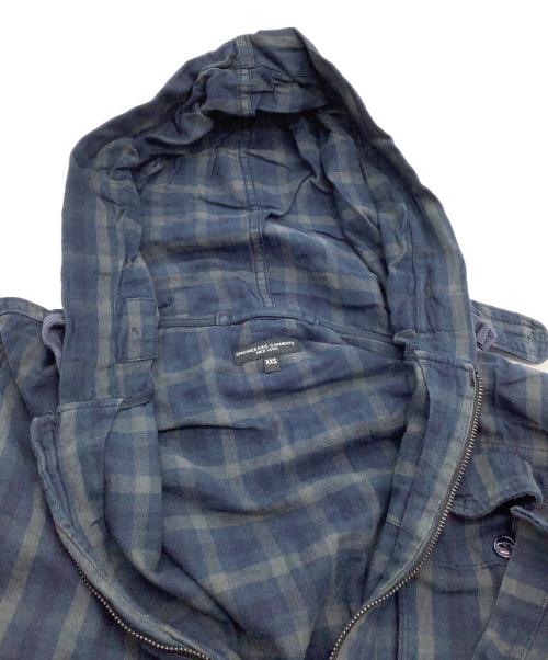 Engineered Garments（エンジニアド ガーメンツ）Engineered Garments (エンジニアド ガーメンツ) 長袖シャツ　チェック　コンボショートカラーシャツ ネイビー×グリーン サイズ:XXSの古着・服飾アイテム