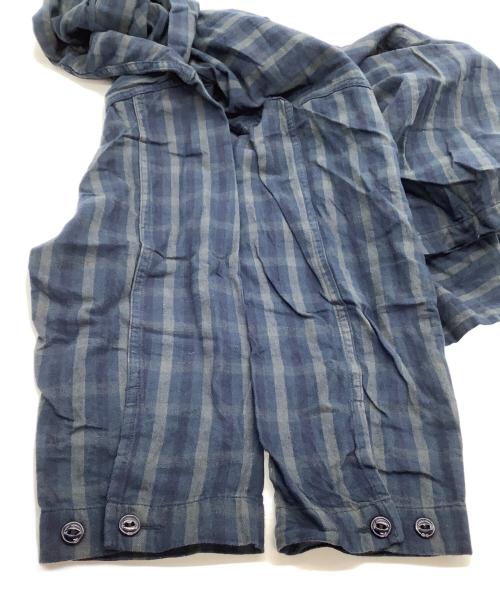 Engineered Garments（エンジニアド ガーメンツ）Engineered Garments (エンジニアド ガーメンツ) 長袖シャツ　チェック　コンボショートカラーシャツ ネイビー×グリーン サイズ:XXSの古着・服飾アイテム