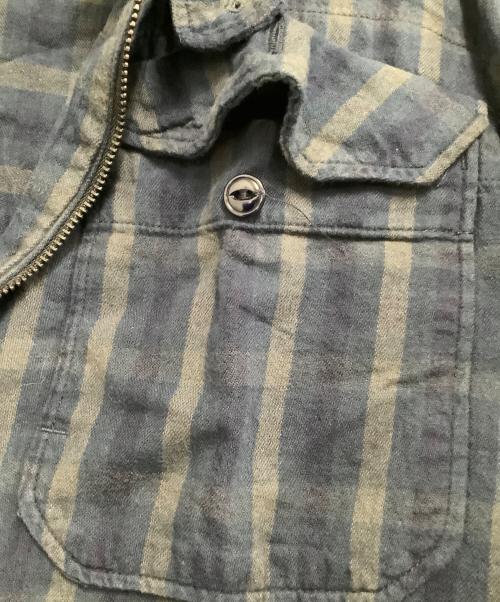 Engineered Garments（エンジニアド ガーメンツ）Engineered Garments (エンジニアド ガーメンツ) 長袖シャツ　チェック　コンボショートカラーシャツ ネイビー×グリーン サイズ:XXSの古着・服飾アイテム