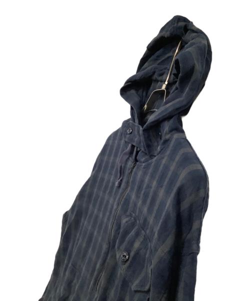 Engineered Garments（エンジニアド ガーメンツ）Engineered Garments (エンジニアド ガーメンツ) 長袖シャツ　チェック　コンボショートカラーシャツ ネイビー×グリーン サイズ:XXSの古着・服飾アイテム