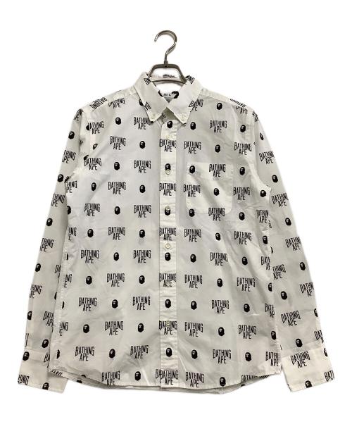 A BATHING APE（アベイシングエイプ）A BATHING APE (アベイシングエイプ) 長袖シャツ ホワイト サイズ:Sの古着・服飾アイテム