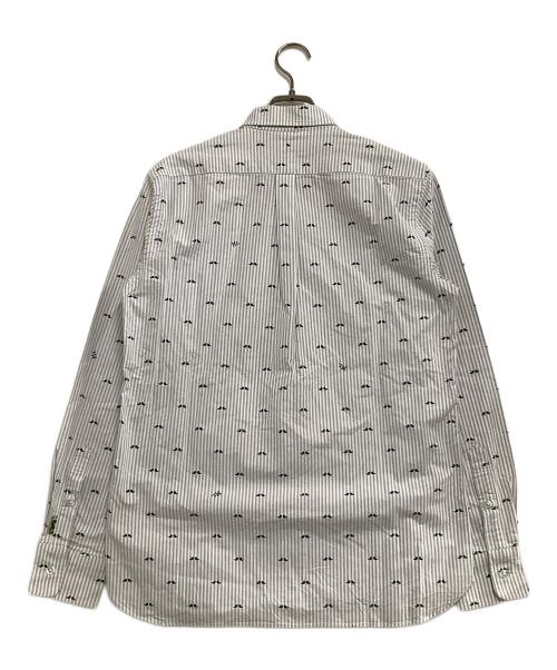 Mr.BATHING APE（ミスターベイジングエイプ）Mr.BATHING APE (ミスターベイジングエイプ) 長袖シャツ グレー×ホワイト サイズ:Mの古着・服飾アイテム