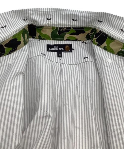 Mr.BATHING APE（ミスターベイジングエイプ）Mr.BATHING APE (ミスターベイジングエイプ) 長袖シャツ グレー×ホワイト サイズ:Mの古着・服飾アイテム
